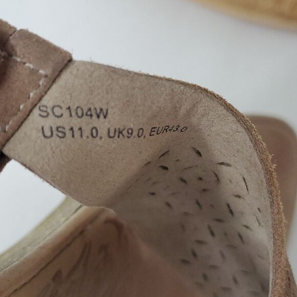 Aetrex Sandalistas Tan Leather Thong Sandal Women's Size 11 - Picture 9 of 10